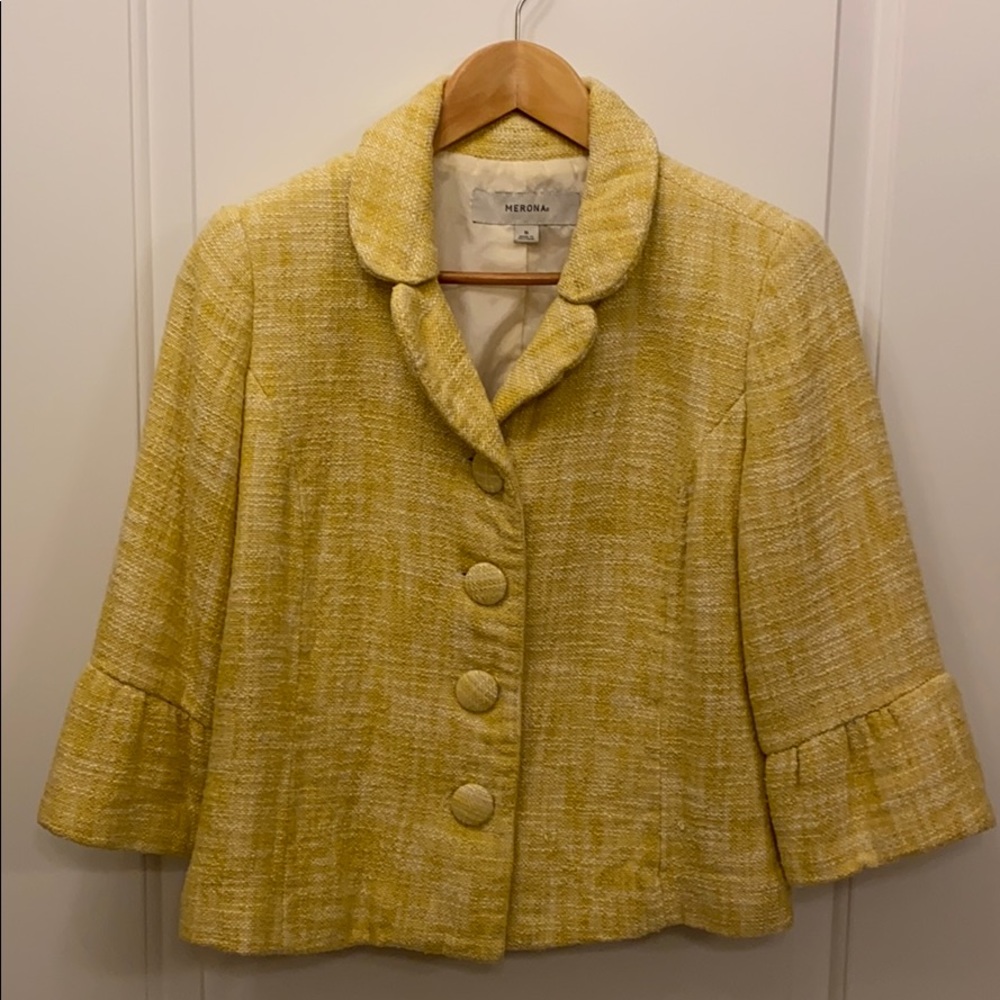 Jacket mustard & white